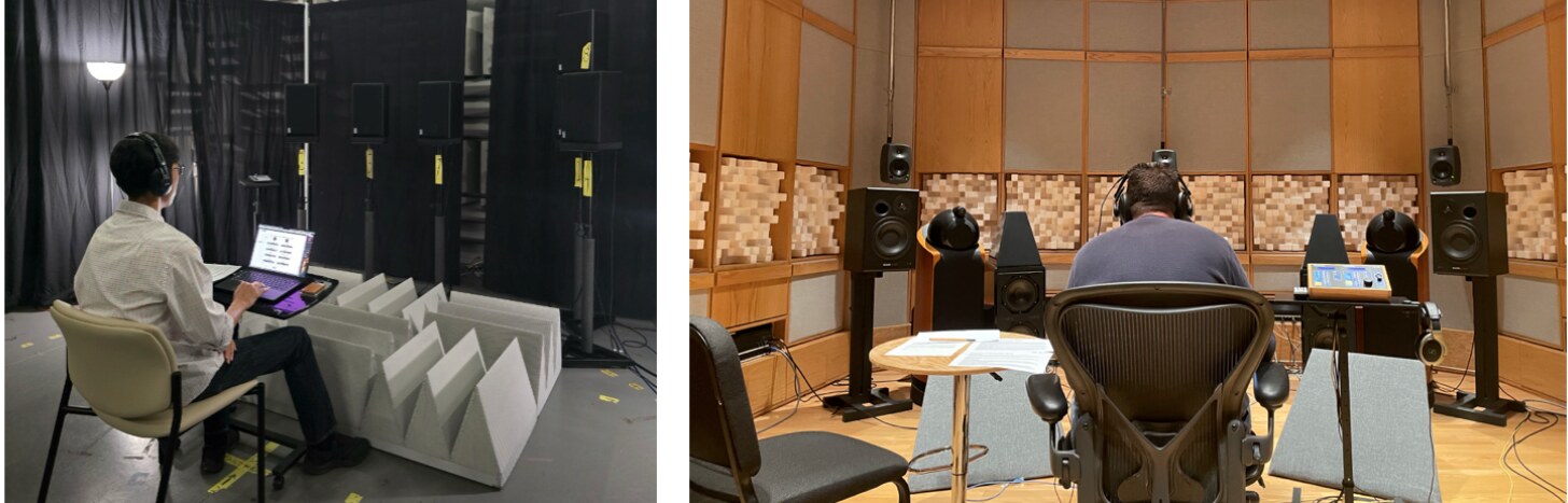 Participants evaluating head-tracked binaural renderers in two listening rooms